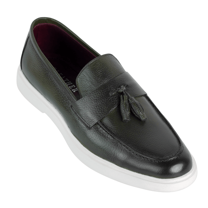 Carvo : Mocassin Homme - Cuir Vert - Bleather Maroc