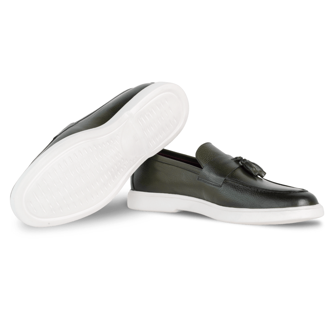 Carvo : Mocassin Homme - Cuir Vert - Bleather Maroc