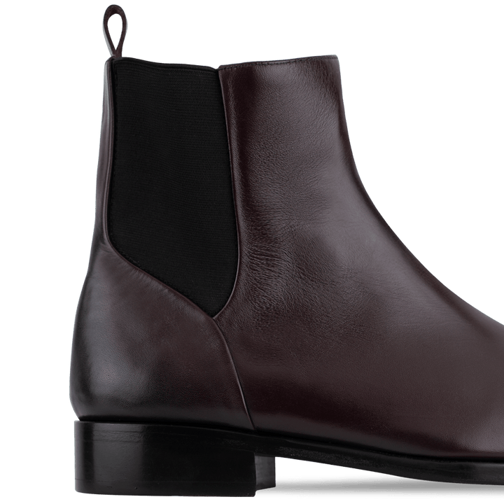 Cavan: Chelsea Boots Homme - Cuir Bordeaux - Bleather Maroc