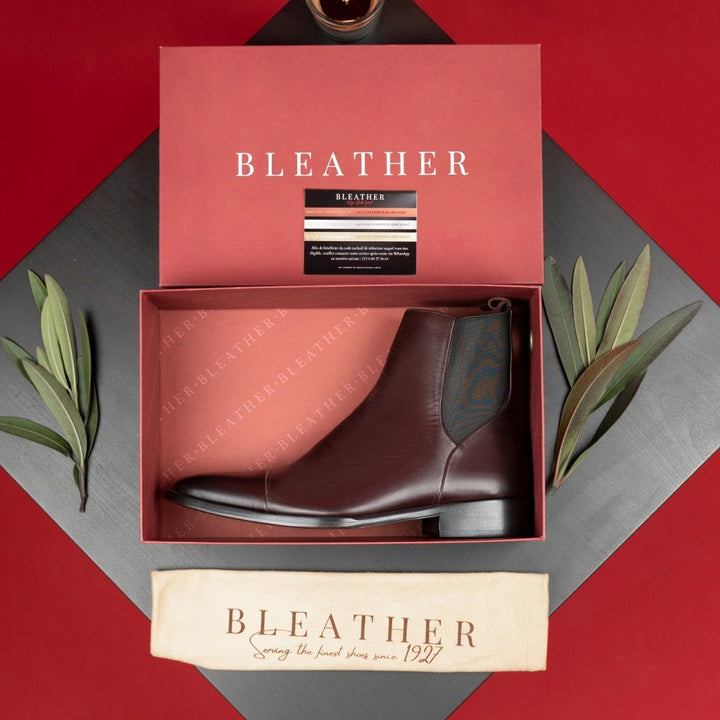 Cavan: Chelsea Boots Homme - Cuir Bordeaux - Bleather Maroc