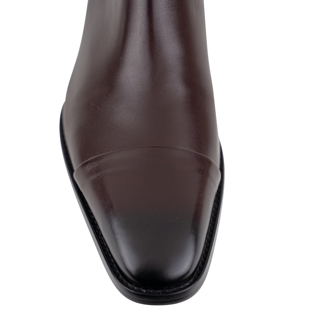 Cavan: Chelsea Boots Homme - Cuir Bordeaux - Bleather Maroc