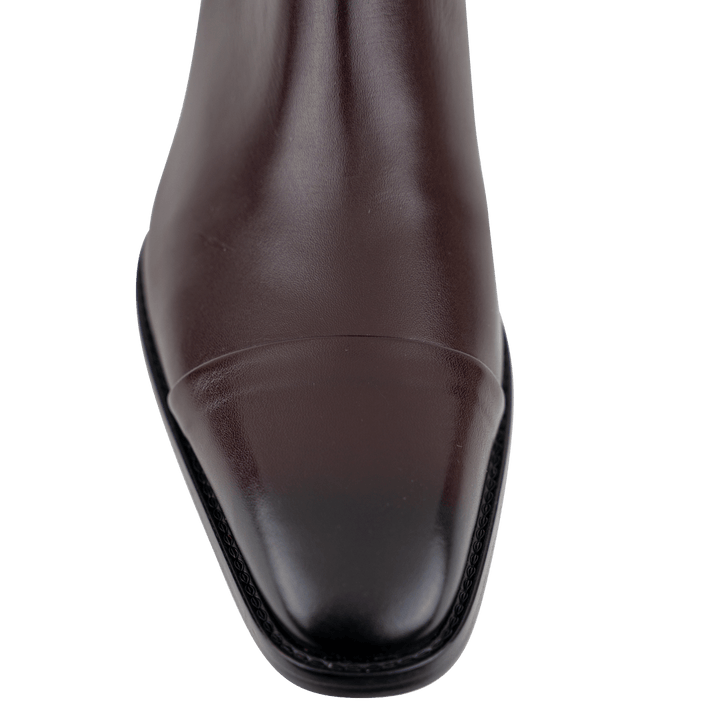 Cavan: Chelsea Boots Homme - Cuir Bordeaux - Bleather Maroc