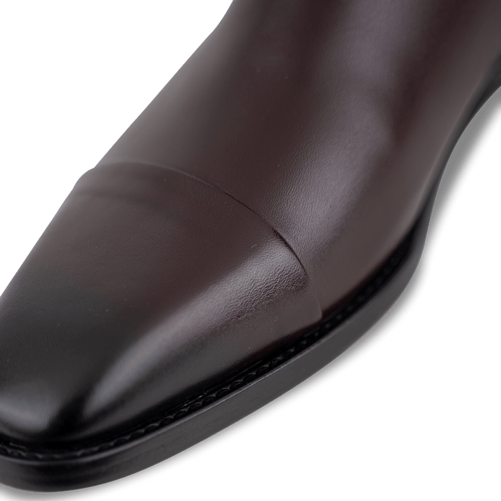 Cavan: Chelsea Boots Homme - Cuir Bordeaux - Bleather Maroc