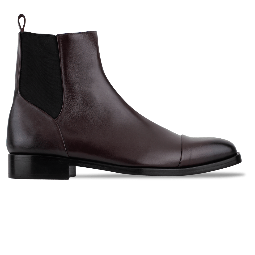 Cavan: Chelsea Boots Homme - Cuir Bordeaux - Bleather Maroc