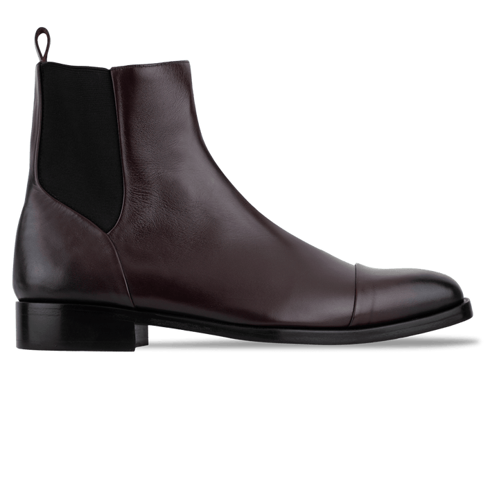 Cavan: Chelsea Boots Homme - Cuir Bordeaux - Bleather Maroc
