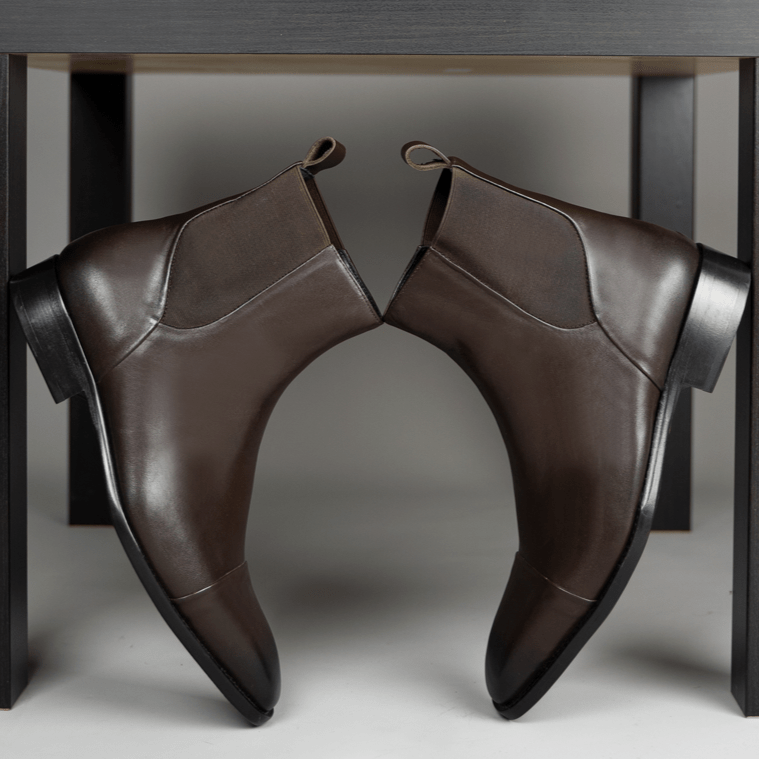 Cavan: Chelsea Boots Homme - Cuir Marron - Bleather Maroc