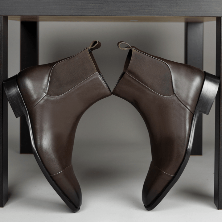 Cavan: Chelsea Boots Homme - Cuir Marron - Bleather Maroc
