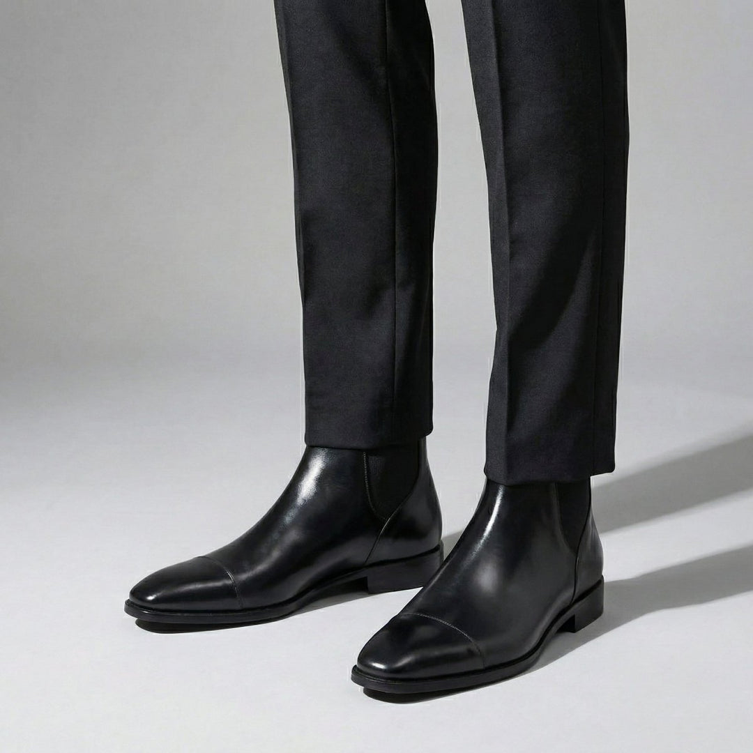 Cavan: Chelsea Boots Homme - Cuir Noir - Bleather Maroc