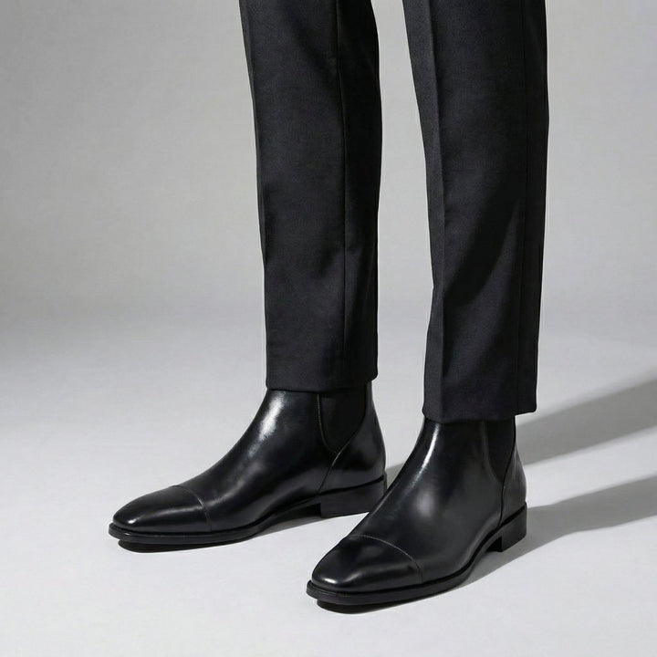 Cavan: Chelsea Boots Homme - Cuir Noir - Bleather Maroc