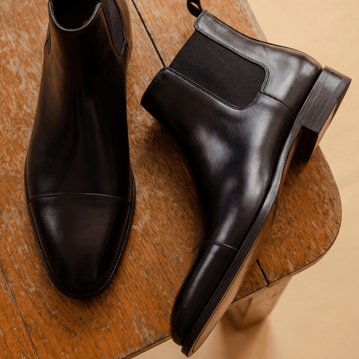 Cavan: Chelsea Boots Homme - Cuir Noir - Bleather Maroc