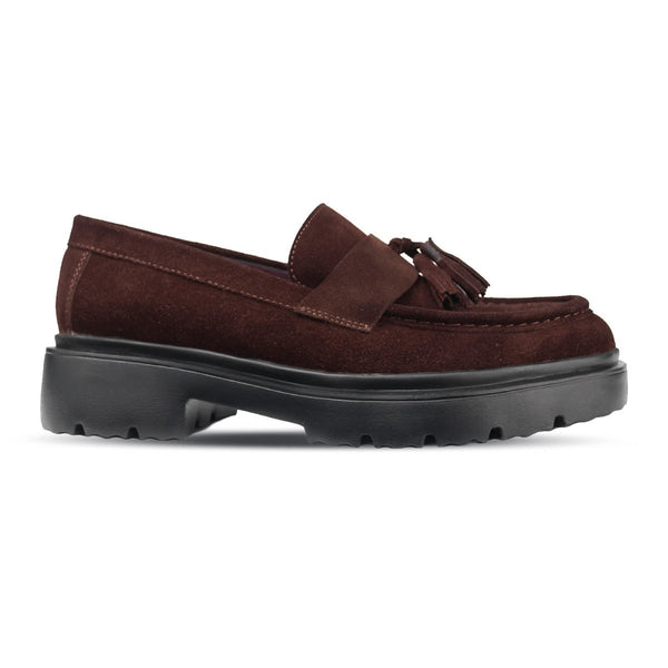 Cedric: Mocassin Homme - Daim Marron