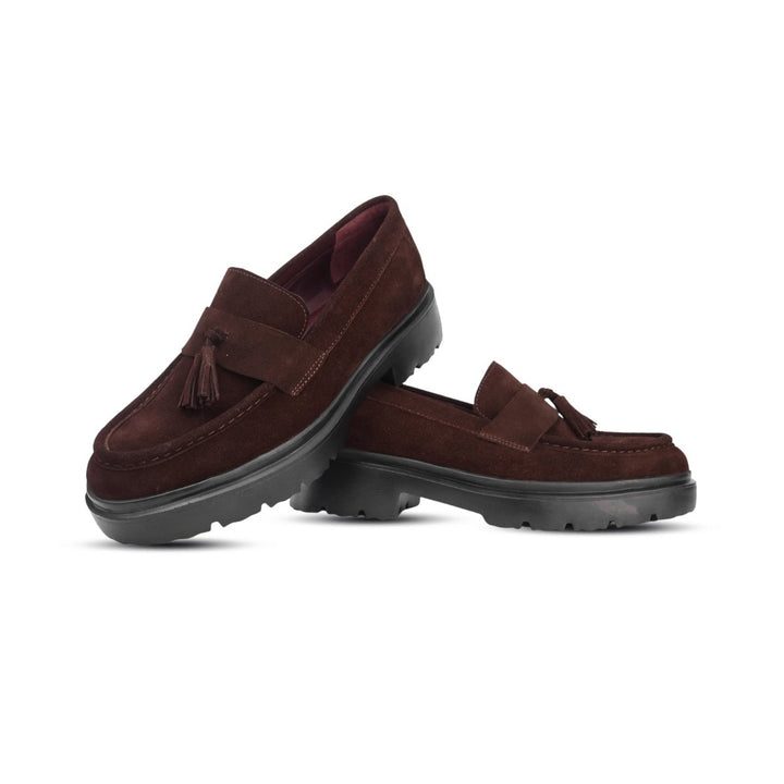 Cedric: Mocassin Homme - Daim Marron - Bleather Maroc