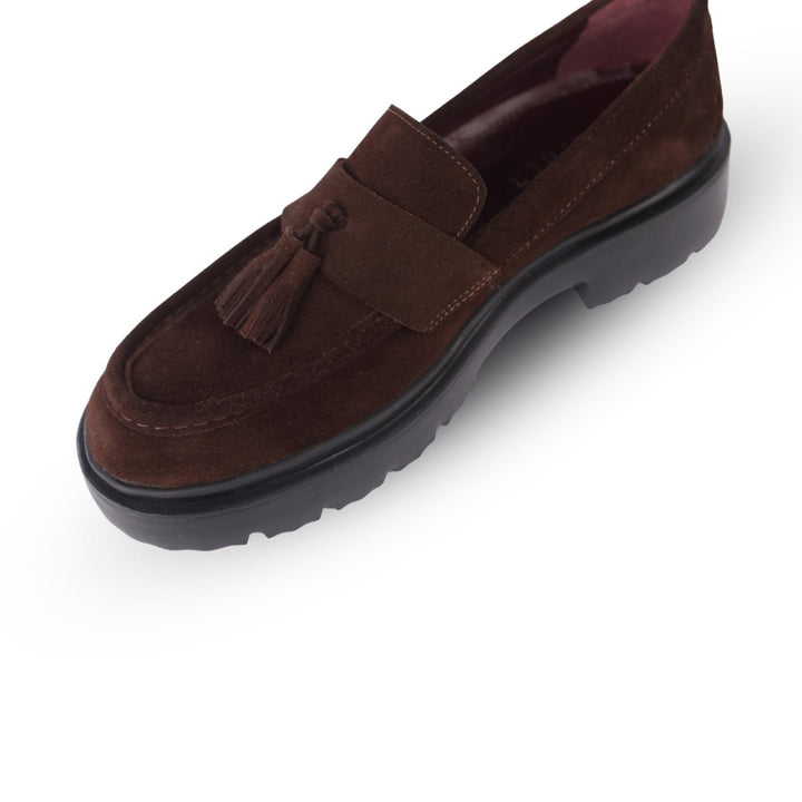 Cedric: Mocassin Homme - Daim Marron - Bleather Maroc