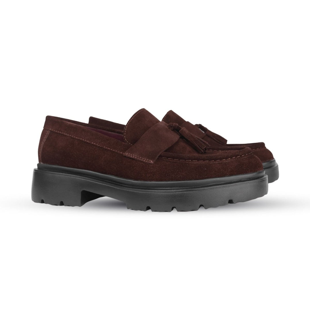 Cedric: Mocassin Homme - Daim Marron - Bleather Maroc