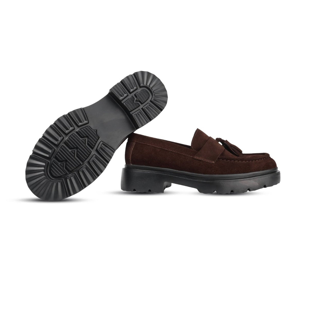 Cedric: Mocassin Homme - Daim Marron - Bleather Maroc