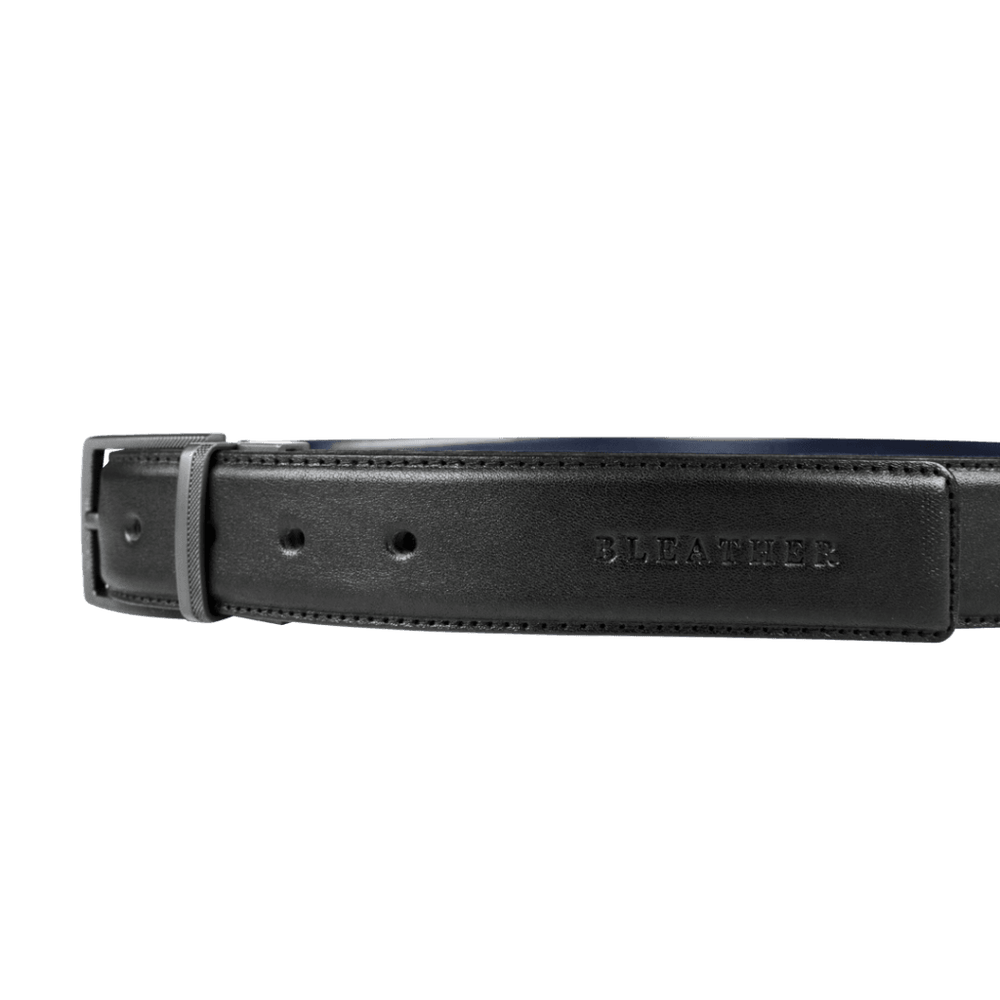 Ceinture: C26 Double face Noir/Bleu - Bleather Maroc