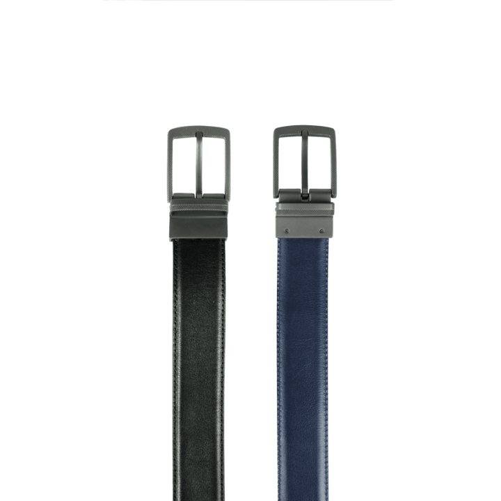 Ceinture: C26 Double face Noir/Bleu - Bleather Maroc