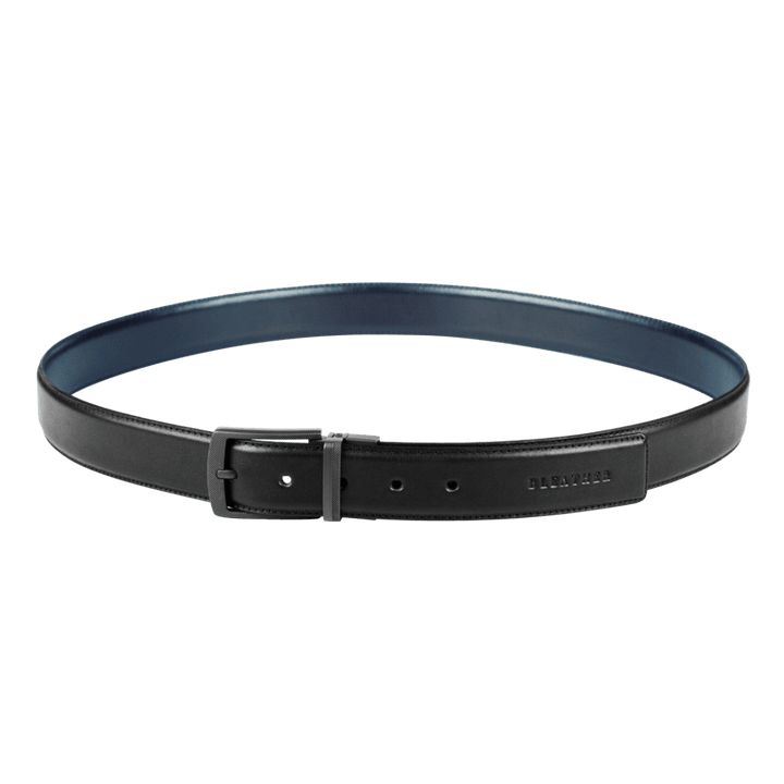 Ceinture: C26 Double face Noir/Bleu - Bleather Maroc