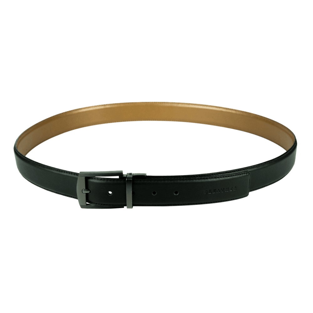 Ceinture: C30 Double face Noir/Cognac - Bleather Maroc