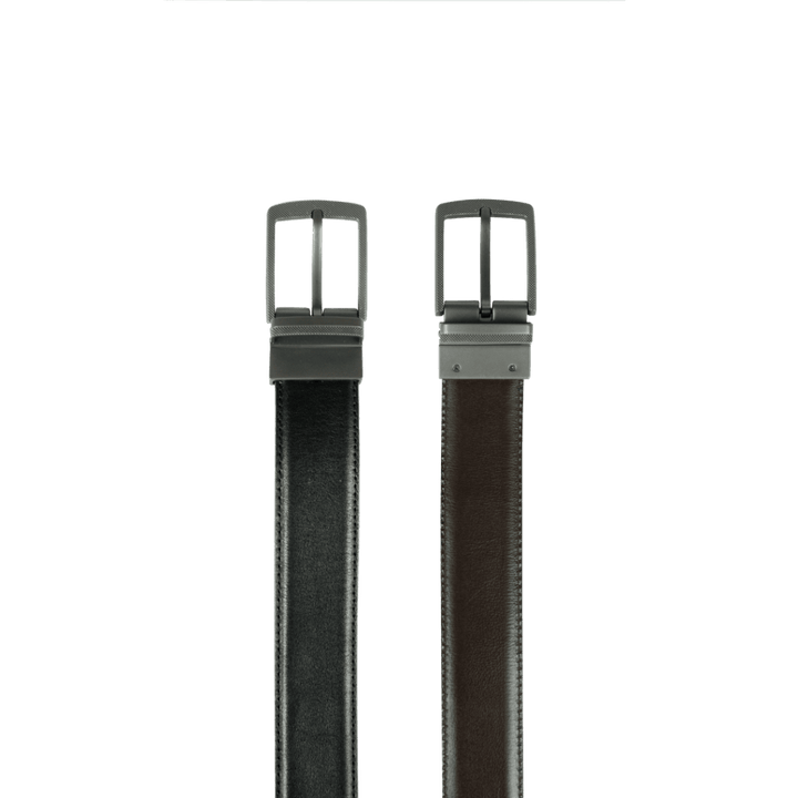 Ceinture: C34 Double face Noir/Marron - Bleather Maroc