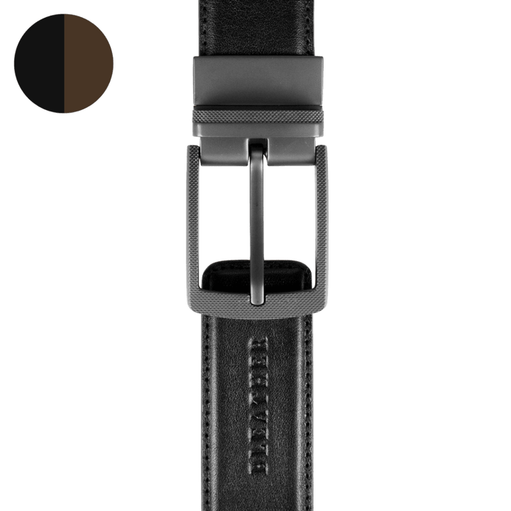 Ceinture: C34 Double face Noir/Marron - Bleather Maroc