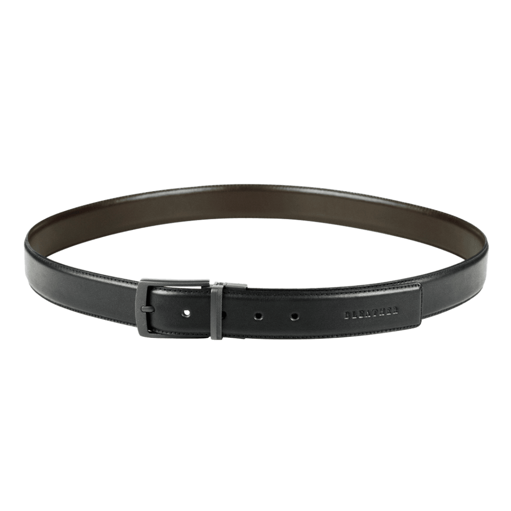 Ceinture: C34 Double face Noir/Marron - Bleather Maroc