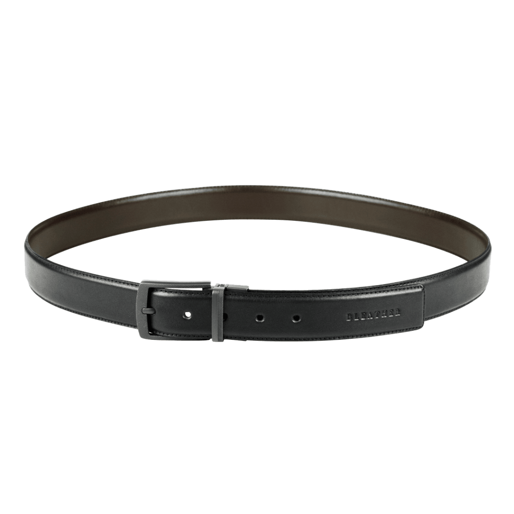 Ceinture: C34 Double face Noir/Marron - Bleather Maroc