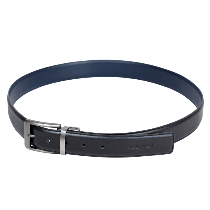 Ceinture: C66 Double face Noir/Bleu - Bleather Maroc