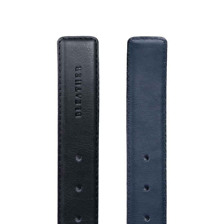 Ceinture: C66 Double face Noir/Bleu - Bleather Maroc
