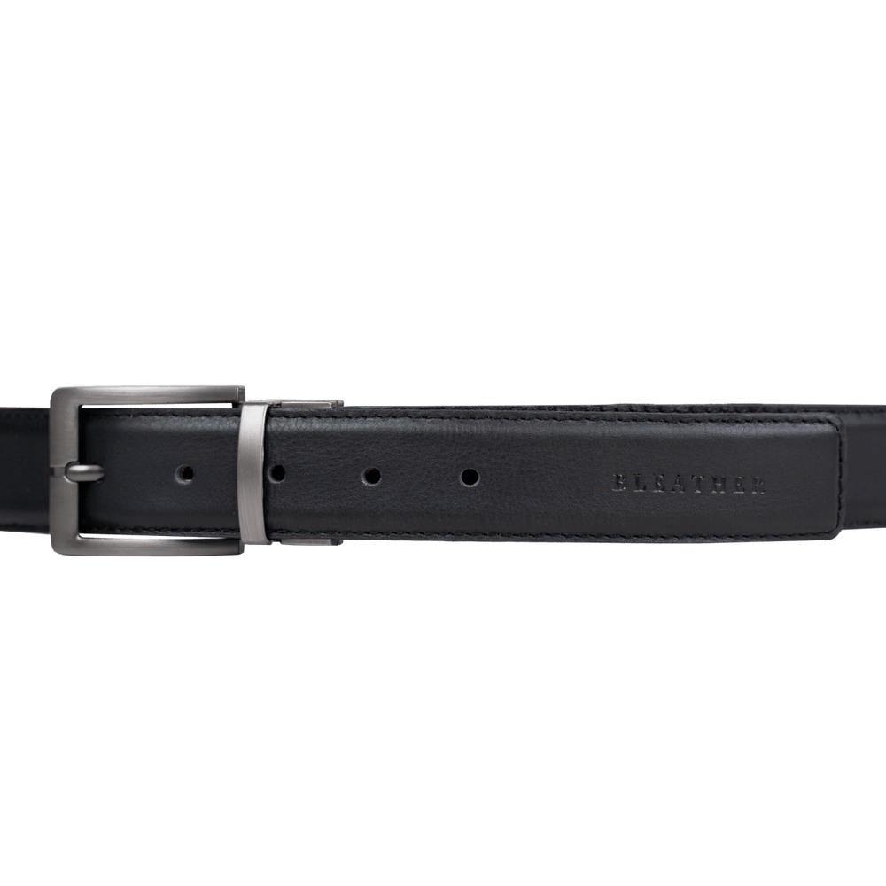 Ceinture: C68 Double Face Noir/Bleu - Bleather Maroc