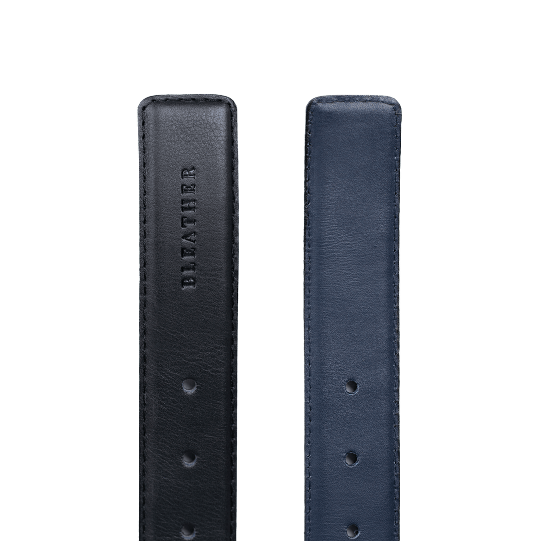 Ceinture: C68 Double Face Noir/Bleu - Bleather Maroc