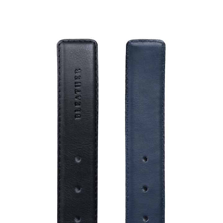Ceinture: C68 Double Face Noir/Bleu - Bleather Maroc
