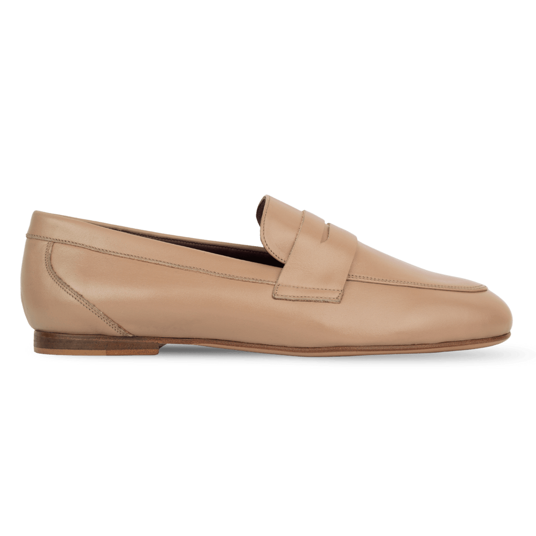 Celia : mocassin Femme - Cuir Beige - Bleather Maroc
