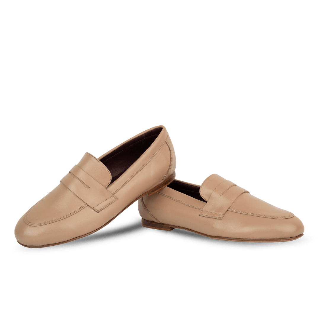 Celia : mocassin Femme - Cuir Beige - Bleather Maroc