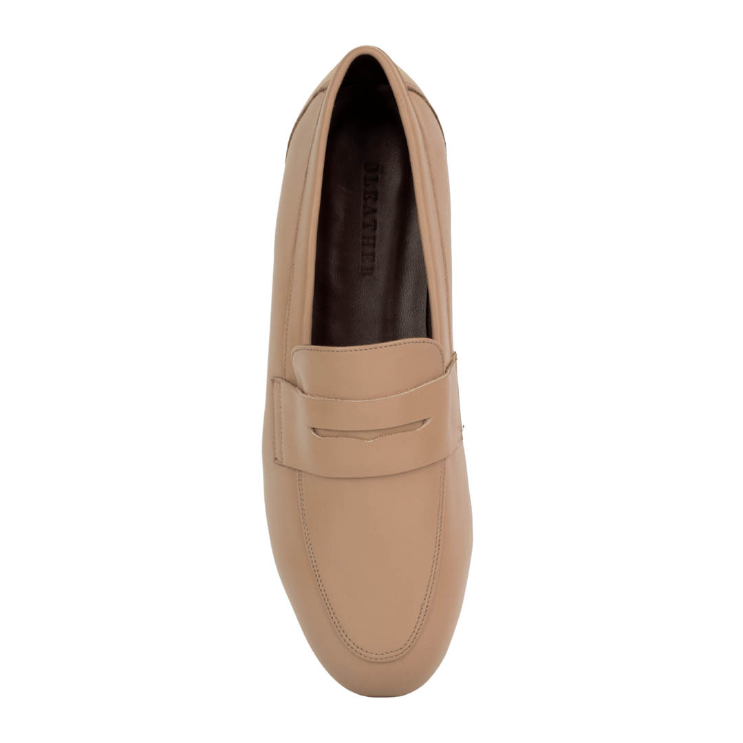 Celia : mocassin Femme - Cuir Beige - Bleather Maroc