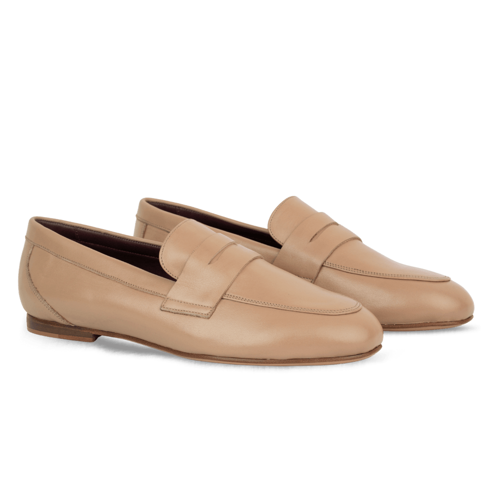 Celia : mocassin Femme - Cuir Beige - Bleather Maroc