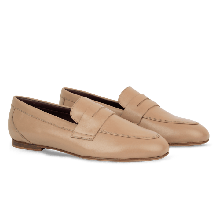 Celia : mocassin Femme - Cuir Beige - Bleather Maroc