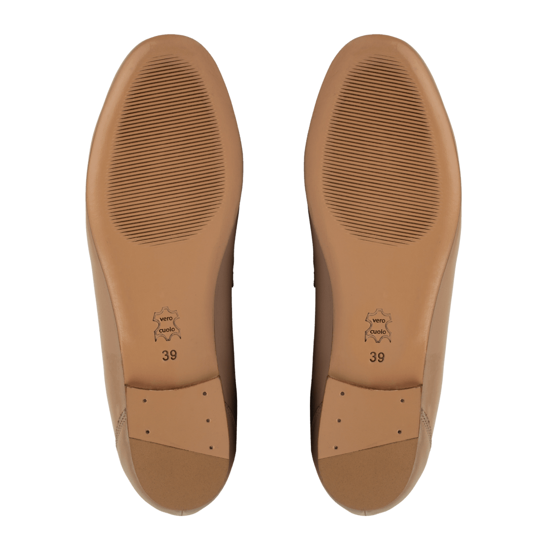 Celia : mocassin Femme - Cuir Beige - Bleather Maroc