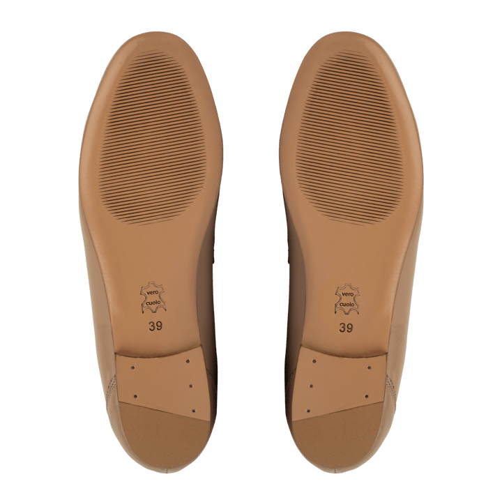 Celia : mocassin Femme - Cuir Beige - Bleather Maroc