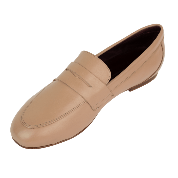 Celia : mocassin Femme - Cuir Beige - Bleather Maroc