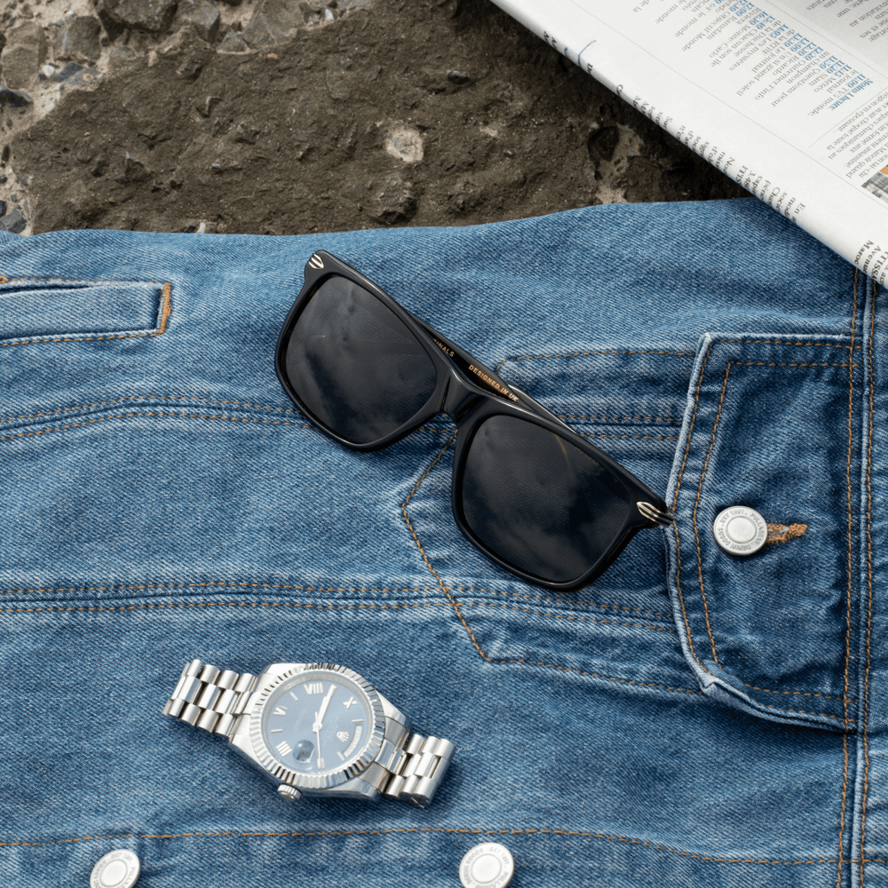 Cereus: Lunettes de soleil de luxe Noir - Bleather Maroc