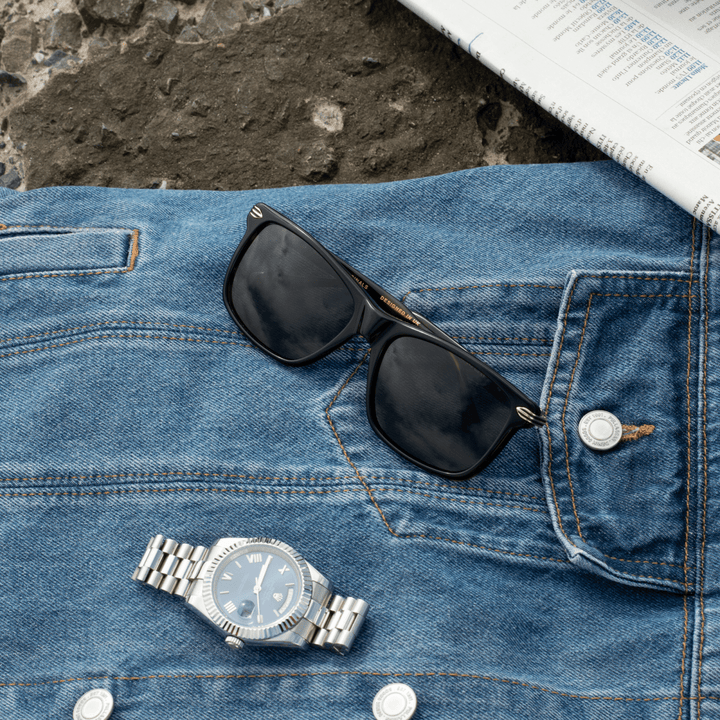 Cereus: Lunettes de soleil de luxe Noir - Bleather Maroc