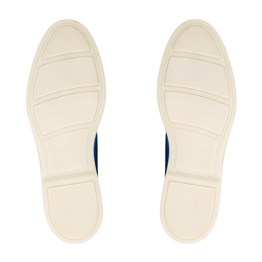 Charlize : mocassin Femme - Daim Bleu - Bleather Maroc