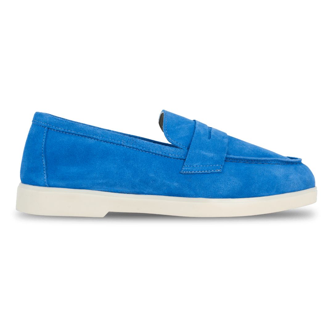 Charlize : mocassin Femme - Daim Bleu - Bleather Maroc