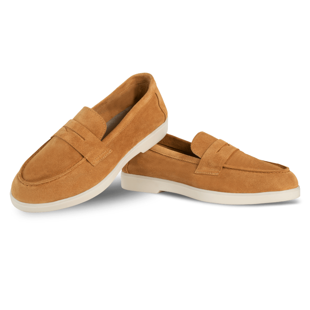 Charlize : mocassin Femme - Daim Cognac - Bleather Maroc
