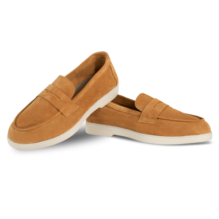 Charlize : mocassin Femme - Daim Cognac - Bleather Maroc