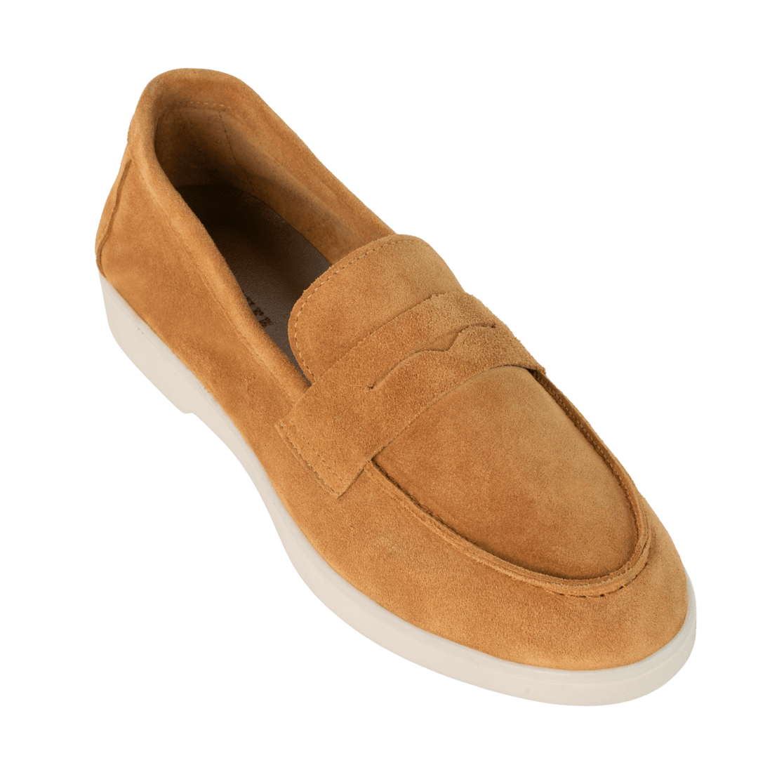 Charlize : mocassin Femme - Daim Cognac - Bleather Maroc