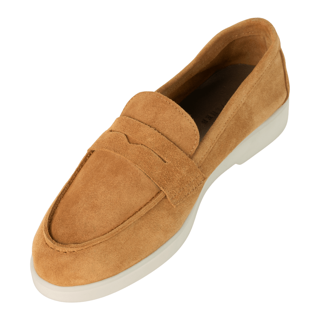Charlize : mocassin Femme - Daim Cognac - Bleather Maroc