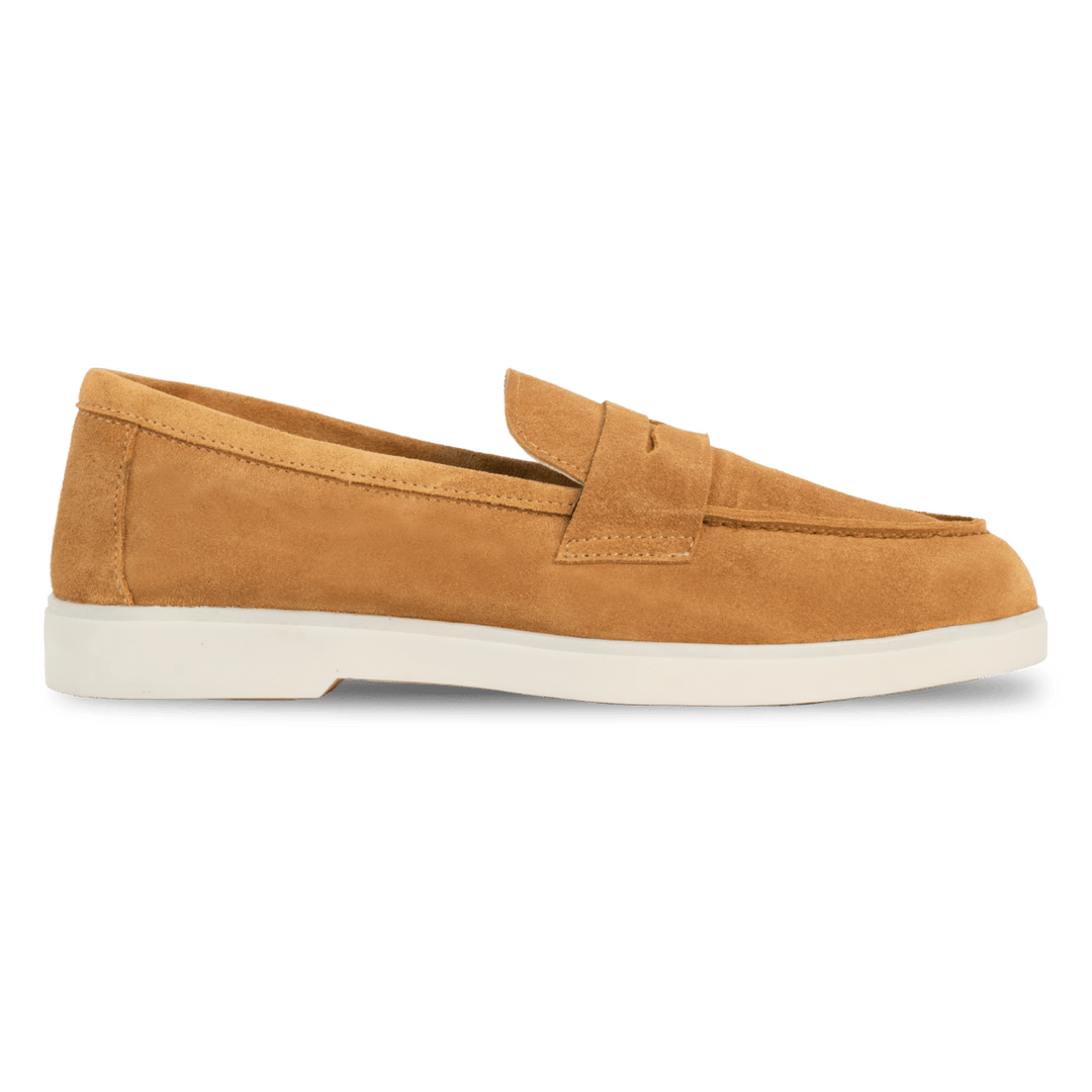 Charlize : mocassin Femme - Daim Cognac - Bleather Maroc