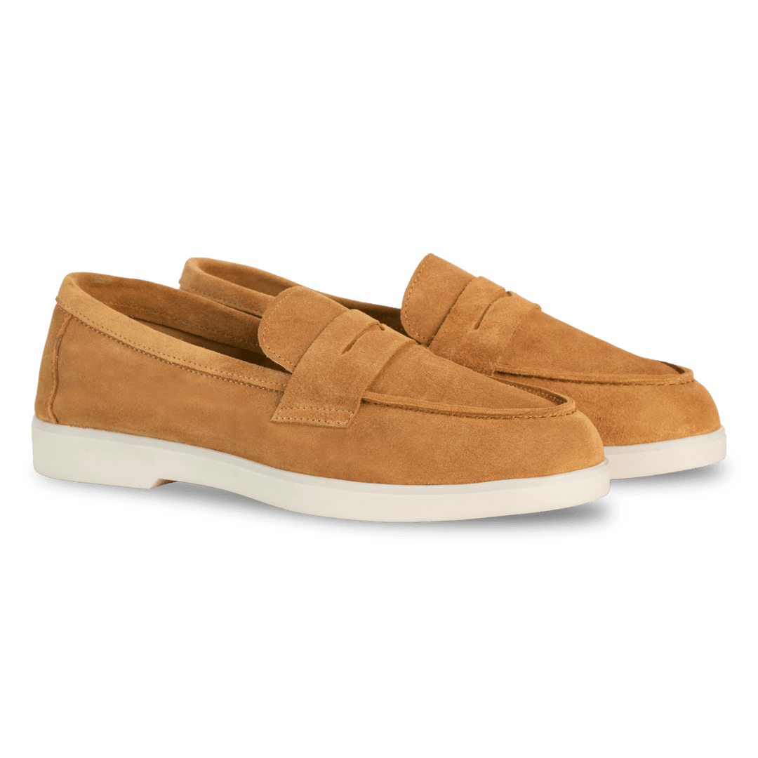 Charlize : mocassin Femme - Daim Cognac - Bleather Maroc